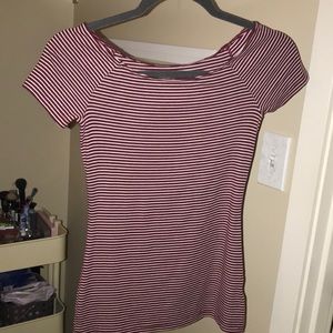 Maroon striped shirt